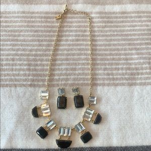KATE SPADE black and clear crystal set